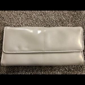 NWOT Silver Bejeweled and Famous clutch wallet